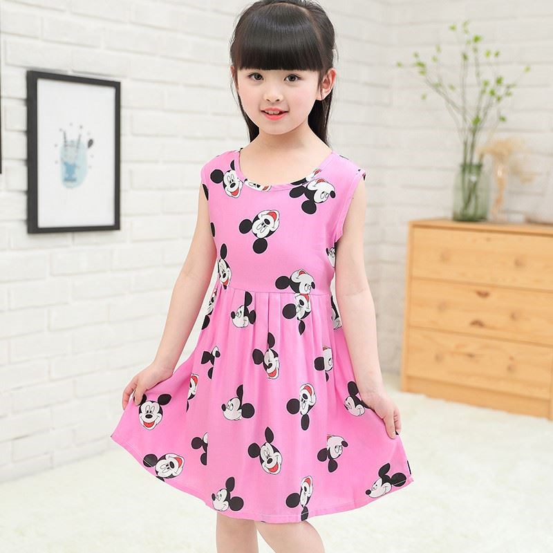 Memory dream Pajamas Girls Short-sleeved summer suit Thin baby child Girl Night dress girl artificial cotton silk clothes