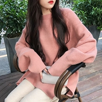 Phụ nữ mang thai mùa thu thời trang mới lười gió phiên bản Hàn Quốc của áo len bà bầu lỏng lẻo mùa thu đông mặc áo len chạm đáy váy bầu