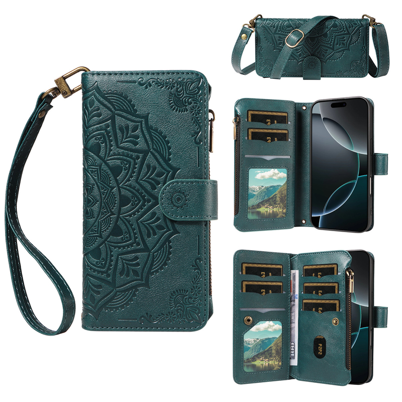 Embossed Totem Zipper Card Holder Case for Apple iPhone 17, 16 Pro Max, Anti-Drop 15 Plus Flip Leather Case, 14/13/12/11 Protective Case, XS Xr Se2 Mini New Product Embossed Totem Zipper Card Holder Case for Apple iPhone 17, 16 Pro Max, Anti-Drop 15 Plus Flip Leather Case, 14/13/12/11 Protective Case, XS Xr Se2 Mini New Product