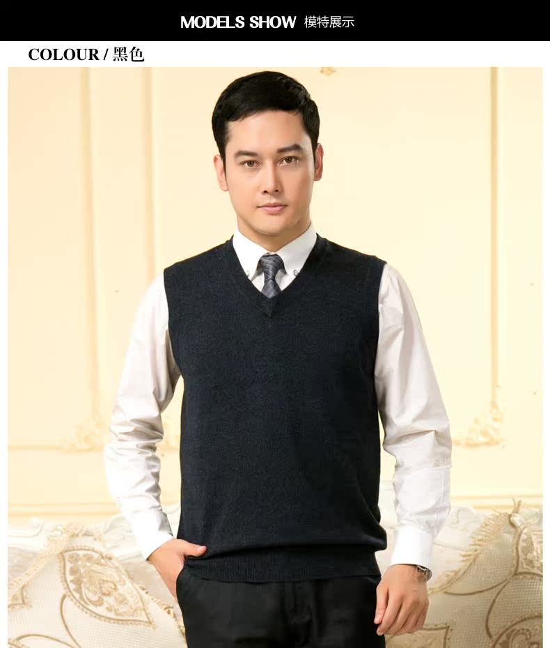 Trung niên và người đàn ông cũ của cashmere vest cardigan áo len vest mùa xuân và mùa thu áo len mỏng vest đan cardigan kích thước lớn