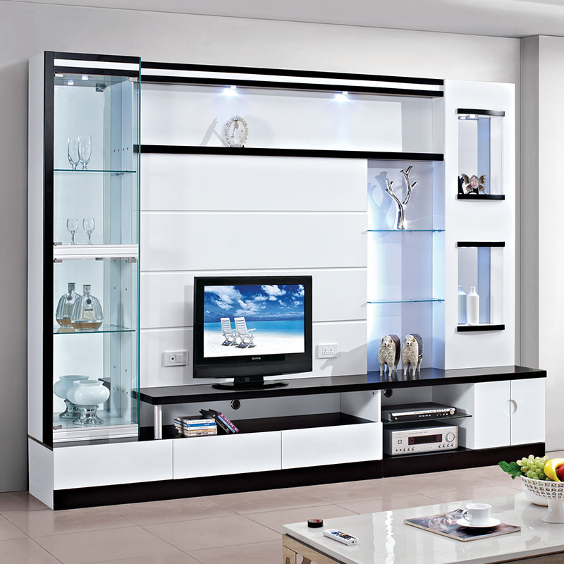 TV cabinet background wall cabinet combination modern minimalist wine cabinet floor cabinet size apartment living room overall home video wall