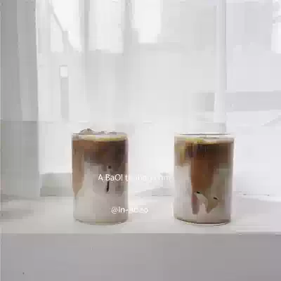 A BaO-Korea ins coffee transparent glass cup juice Milk Cup simple breakfast cup