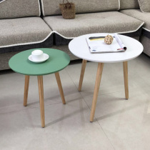 Creative coffee table side corner table coffee table small round table living room small wooden table simple and modern