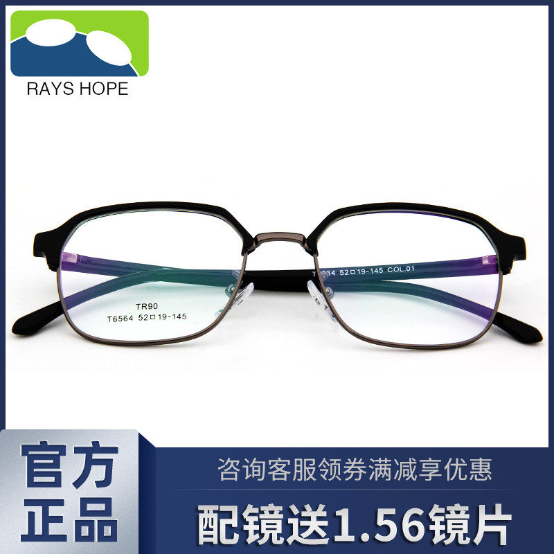 RAYS HOPE niche eyeglass frame Ultra-light eyebrow wire frame Retro men's fashion personality fashion myopia eyeglass frame T6564