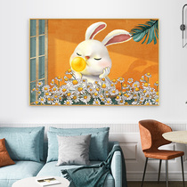 Rabbit cross stitch 2021 New thread embroidery living room cartoon animal bedroom little daisy flower hand hand embroidered