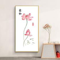 Lotus cross stitch 2021 New thread embroidery living room vertical porch modern Chinese hand embroidery simple embroidery