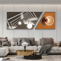 Living room decoration painting modern simple space light and shadow abstract sofa background wall hanging painting trapezoidal double bedroom mural