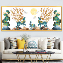 Rich deer cross stitch 2021 New thread embroidery living room simple atmosphere big ginkgo leaf embroidery simple modern
