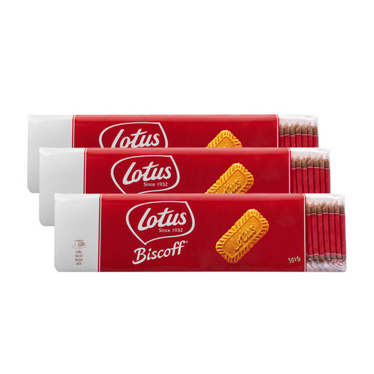Belgian Imported Lotus Caramel Biscuits 312.5g*3 Packs, Total 150 Pieces, Baby Wedding Banquet Snacks