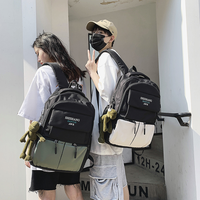 2021 new high school school bag female Korean version Harajuku lightweight large capacity middle school student backpack men's travel backpack