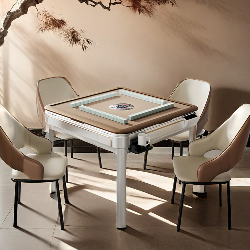 Xuande Mahjong Machine Is a Fully Automatic, All-In-One Smart Machine for Home Use, Dual-Purpose as a Mahjong Table and Dining Table, with Silent Roller Coaster Electric Mahjong Table