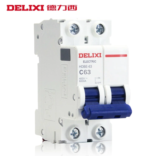 德力西 Air Switch Домохозяйство Трехфазное открытие 1P2P3P Выключатель цепи C63 100a Маленький электрический выключатель 4 -й затворы 4