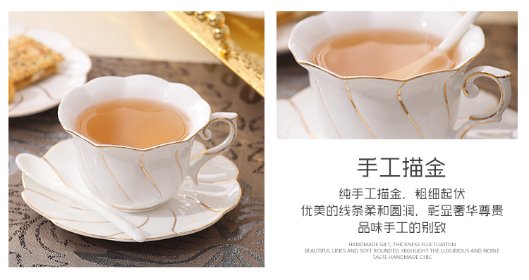 Anh sáng tạo đồ dùng cà phê gốm sứ xương châu Âu Trung Quốc cốc cà phê chén đĩa tách trà bộ ấm trà với khay phin cafe sứ