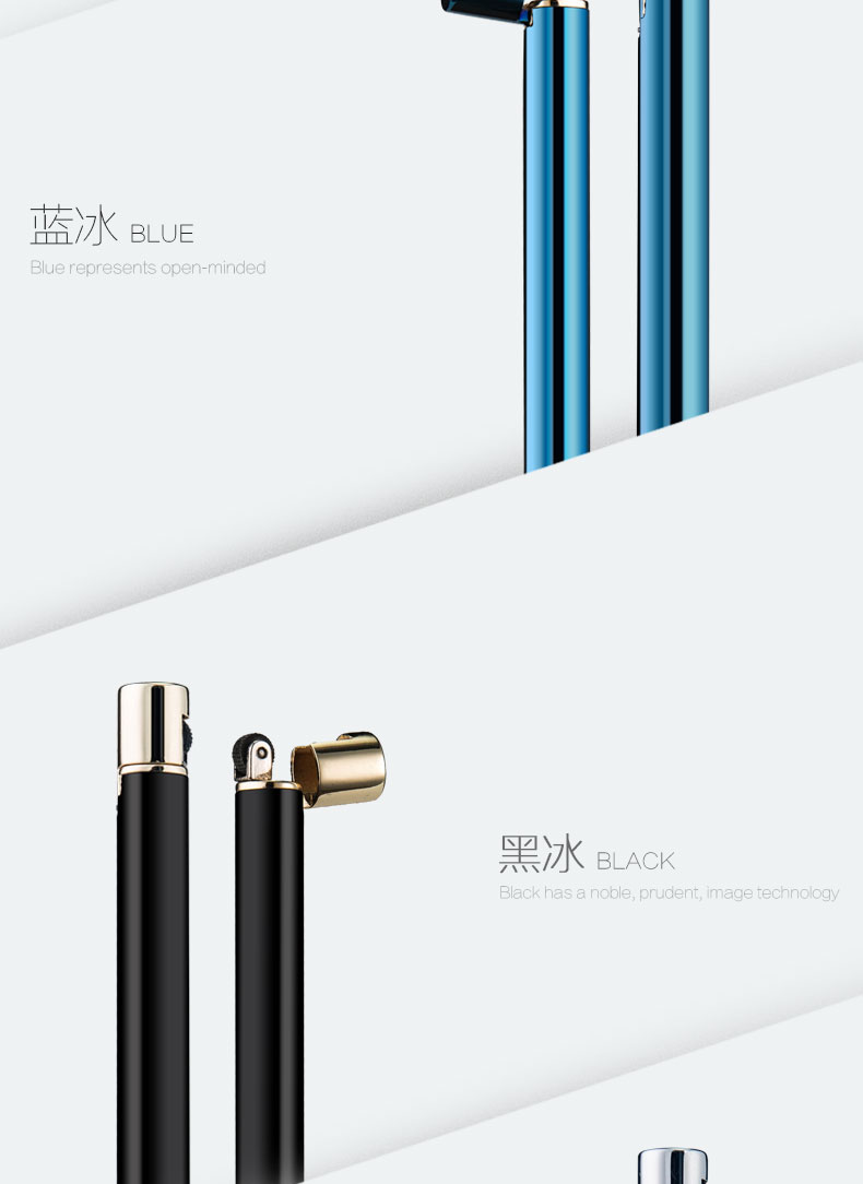 Baicheng bơm hơi nhẹ nam và nữ loại khói sáng tạo siêu mỏng mini que diêm mài bánh xe cá tính Tanabata quà tặng bật lửa điện
