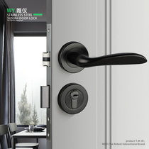 Weiyi WY 304 stainless steel split lock handle interior door bedroom room door lock nano black L72-02