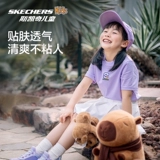 SkechersSKECHERS детская летняя наклейка-капибара T, одежда для родителей и детей, удобный топ с короткими рукавами для мальчиков и девочек