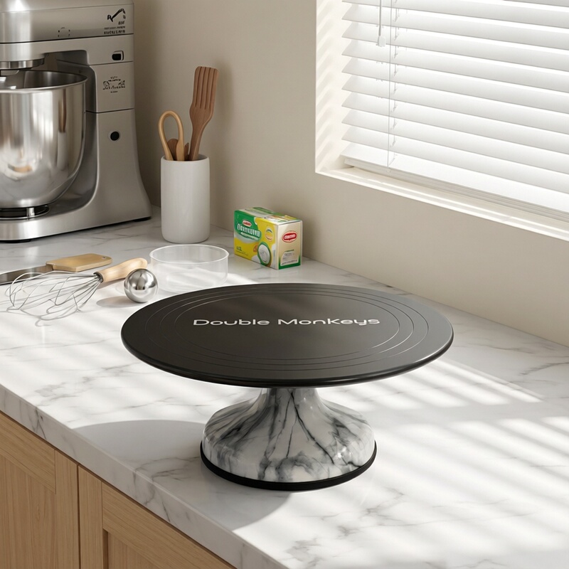 Little Brother Two Monkeys Aluminum Alloy Rotating Cake Decorating Stand Hard Coating Scratch-Resistant Baking Tool Smoothing Turntable Little Brother Two Monkeys Aluminum Alloy Rotating Cake Decorating Stand Hard Coating Scratch-Resistant Baking Tool Smoothing Turntable