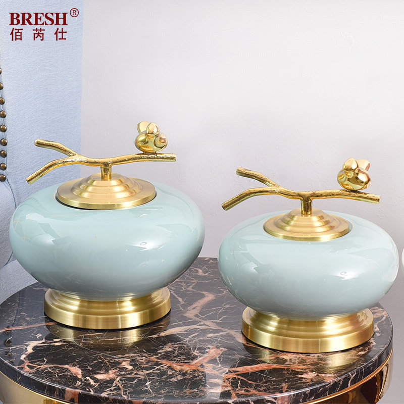 New Chinese-style ceramic decorations light luxury decoration living room study room creative household items jewelry vase