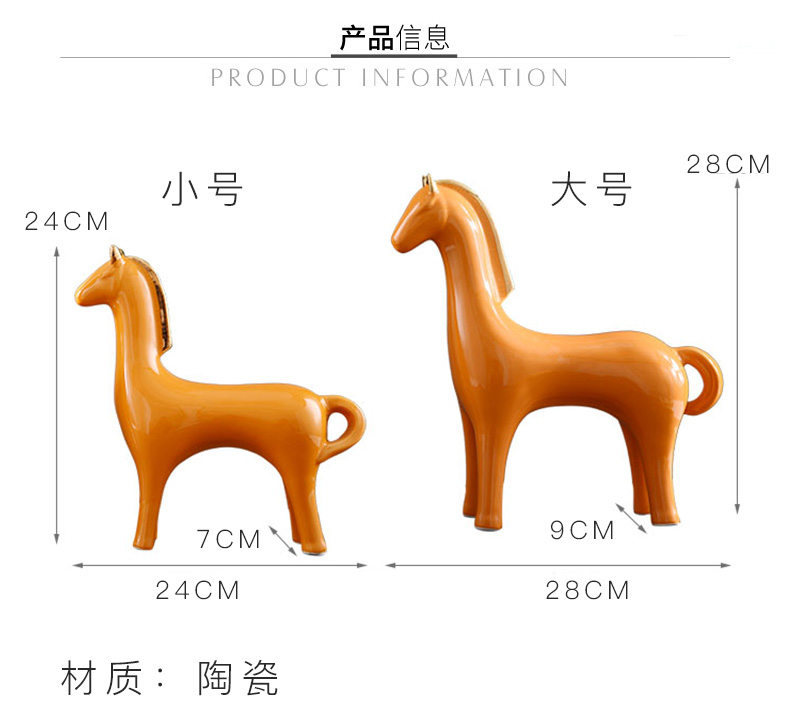 Light European - style key-2 luxury ceramic horse furnishing articles sitting room furniture upholstery creative TV ark, wine crafts