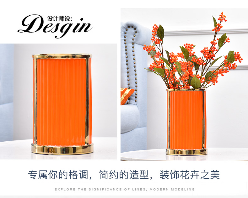 Light key-2 luxury ceramic vases, flower arranging is placed between the example of beautiful bedroom wind Jane porch decoration flower