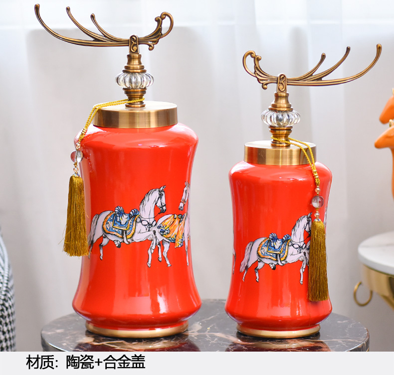 European American horse ceramic home furnishing articles sitting room porch decoration design orange TV ark, arts and crafts