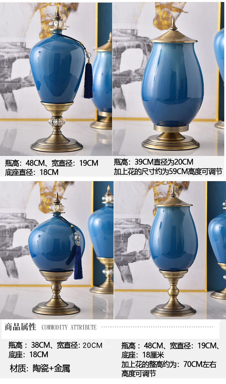 Creative European contracted ceramic vase planting simulation floral suit place to live in the sitting room of modern decoration