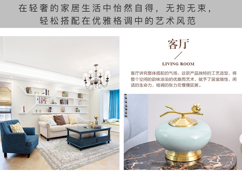 New Chinese style ceramic decoration light key-2 luxury furnishing articles sitting room book the reservation creative household act the role ofing is tasted the vase