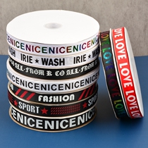 Black and White English Letters Ribbon Ribbon Polyester Printing Ribbon Ribbon Flower Art Gift Box Bag Decorative Ribbon