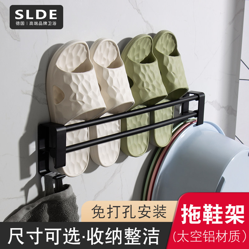 Black Slippers Rack Space Aluminum Makeup Room Door Rear Wall-mounted Shoes collection Shelves Bathroom Shoes shoes Shoe Racks free of punch