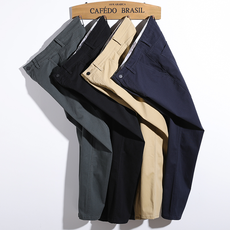 Elastic Cuffed Casual Pants for Men, Plus Size, Loose Fit, for Big and Tall Men, Spring and Summer Thin Style, Slim-Fit Business Trousers