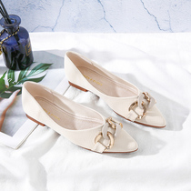 Pointed Single Shoe Woman Summer Light Mouth Soft Leather Bull Gluten Soft Bottom Genuine Leather Fairy Shoes Gentle Flat Bottom One Foot Pedal Black Lapper Shoes