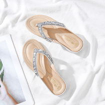 Out Cool Slippers Women 100 Hitch Beach Shoes Seaside Softbottom Water Drill Clips Feet Slippers Flat Bottom herringbone towing with drill sandals