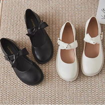 Day family Mary Jane jk small leather leather shoes thick bottom Lorita spring autumn round head genuine leather low heel with a foot pedal single shoe female summer
