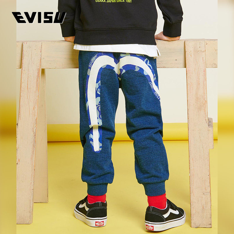 EVISU KIZZU 20 spring summer childless double major M printed Buddha head badger sweeppants 2EAKZB0SP318XX
