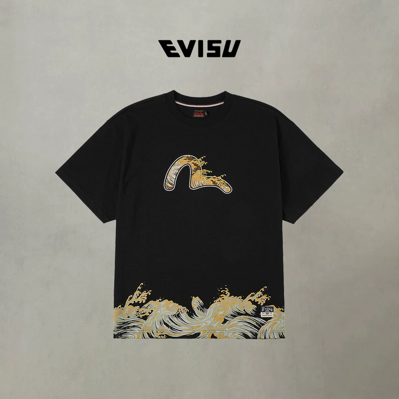 Футболка EVISU Fukushen с волной и чайкой принтом 2EAHTM5TS1176RXCT
