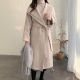 Korean chic niche design mid-length belted waist woolen coat women's woolen coat