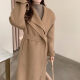 Korean chic niche design mid-length belted waist woolen coat women's woolen coat