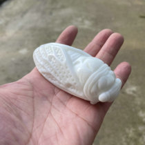 Natural terracotta warriors and horses living jade Xian Lantian jade cicada a blockbuster ornament for your boyfriend as a gift with certificate