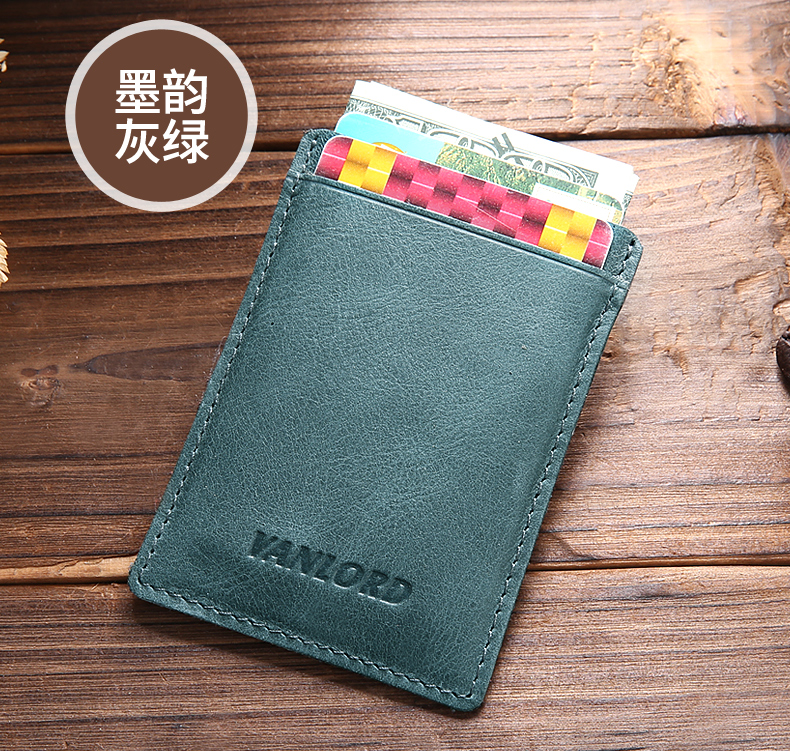 Thẻ VANLORD gói da lộn da nam đơn giản, ví nhỏ nhỏ dành cho nữ ví nam pedro