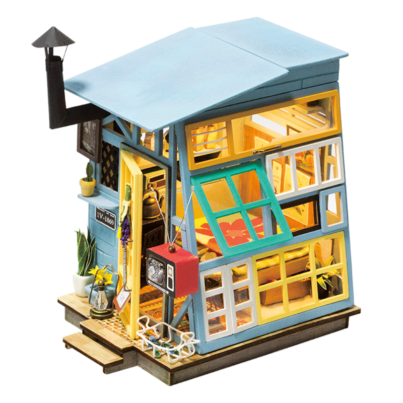Russo small house model diy hand creative assembly made mini cottage house girls day gift adults