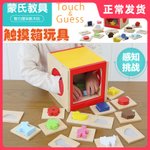Mont Haptic Training Box Blind Spelling Box Children Early Teach Wooden Puzzle Building Blocks Touch Shape Pairing Puzzle Toys