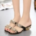 Dép mới 2019 dép nữ mùa hè đi biển sandal và dép nữ thời trang với một đôi dép rhinestone kéo - Dép dép cao Dép
