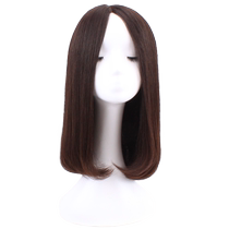 Yingqi wig hand-pin lace full human hair long hair medium-parted thin full head cover natural long straight hair full head cover