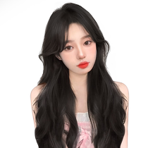 Yingqi wig female long hair eight-character bangs big wave needle lace full human hair natural fluffy long curly hair