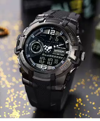 Outdoor multifunctional waterproof watch wild survival bracelet sports fashion large dial double display electronic watch mountaineering running