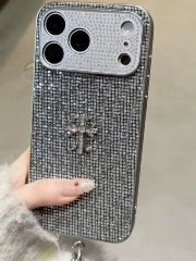 Chrome Hearts case — Chrome Cross Metallic Mesh iPhone Case for iPhone 13 – 17