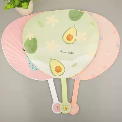 Round large hand-held fan fan, cool fan, hand-cranked fan, summer cartoon fan