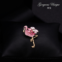 High-grade animal pin bag hat clothing accessories cute collar buckle crystal pink Firebird temperament corsage brooch