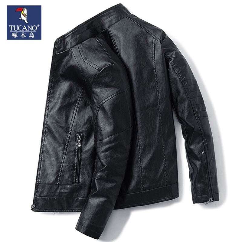 Дятел подлинный официальный сайт Haining leather кожаная куртка мужская весна и осень 2026 новая мотоциклетная куртка из овчины куртка