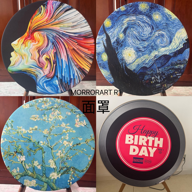 Morrorart R1 Record Player Lyric Speaker (Only the Cover) Sound-Permeable Fabric Dustproof Van Gogh Cover for Listening to Music, Light Luxury